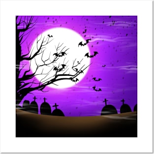 halloween night background Posters and Art